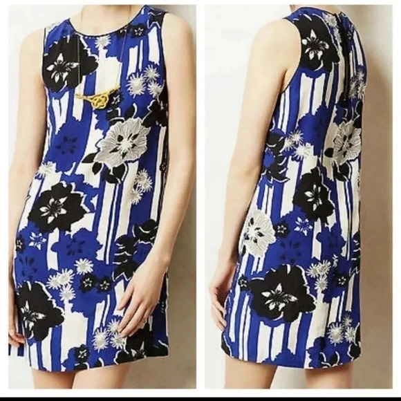 Maeve Anthropologie Canna Silk Shift Dress - Picture 1 of 7